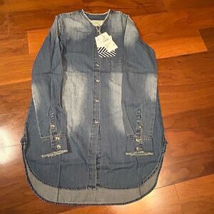 Sandrine Rose (sold by Free People) NWT denim (color HAVRES47) long sleeve butto